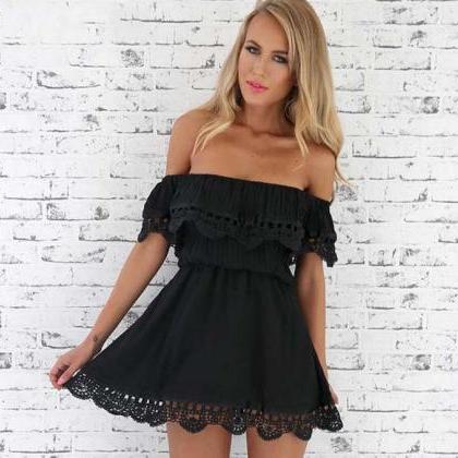 Sexy Shoulder-off Lace Dress