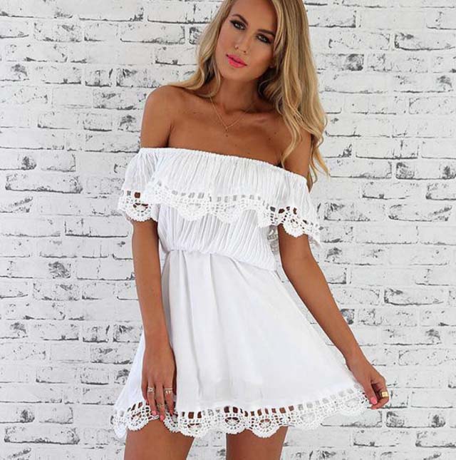 Sexy Shoulder-off Lace Dress